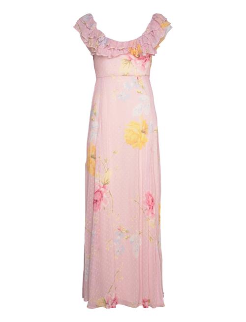 by Ti Mo Dotted Georgette Maxi Dress By Ti Mo Pink