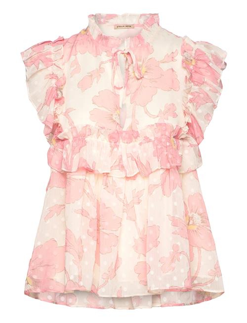 Se Flounce Chiffon Top Stella Nova Pink ved Booztlet