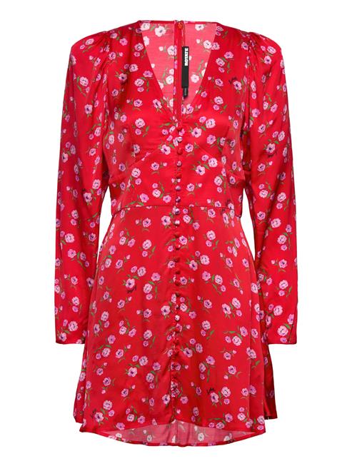 Printed V-Neck Mini Dress ROTATE Birger Christensen Red