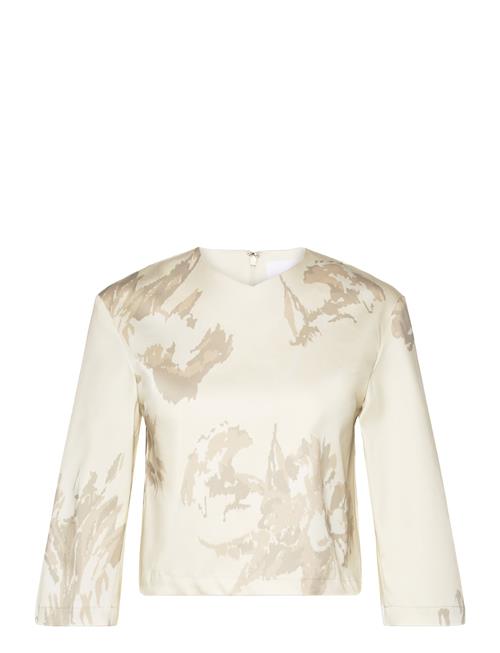 REMAIN Birger Christensen Floral Cropped Top REMAIN Birger Christensen Cream