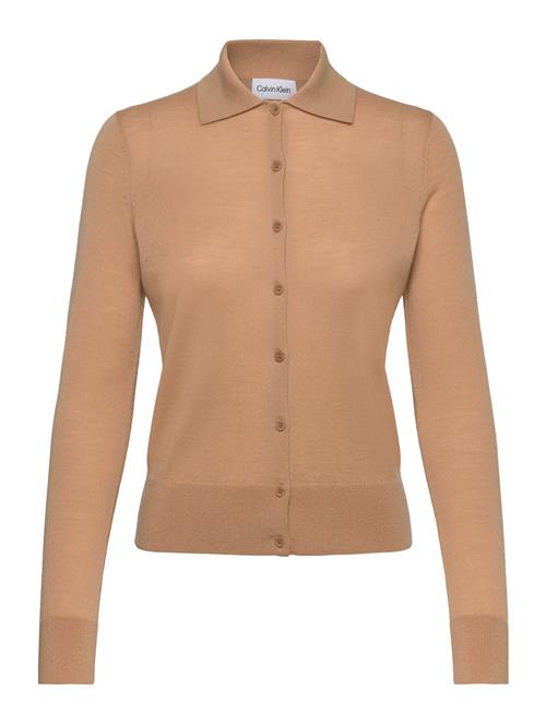 Calvin Klein Merino Wool Button Cardi Calvin Klein Beige