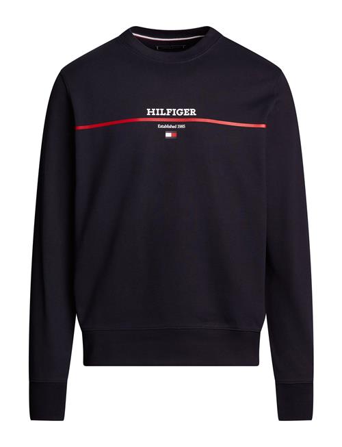 Se Tommy Hilfiger Hilfiger Stripe Terry Sweatshirt Tommy Hilfiger Navy ved Booztlet