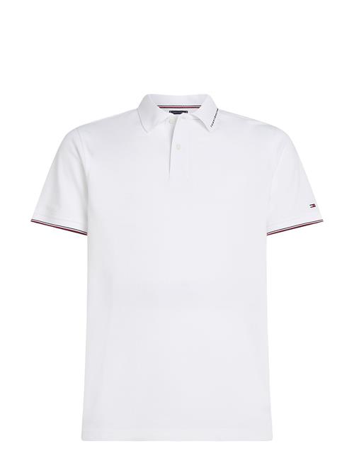 Se Tommy Hilfiger Tommy Flag Tipped Reg Polo Tommy Hilfiger White ved Booztlet