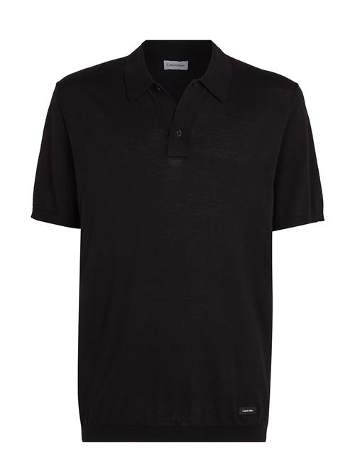 Se Calvin Klein Cotton Silk Polo Shirt Calvin Klein Black ved Booztlet