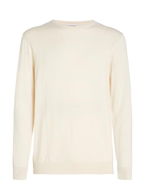 Se Calvin Klein Cotton Silk Blend Cn Sweater Calvin Klein Cream ved Booztlet