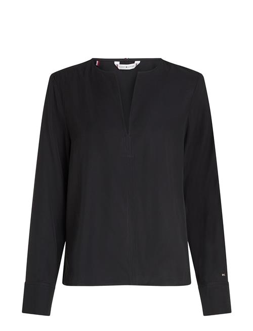 Tommy Hilfiger Viscose Regular V-Neck Ls Blouse Tommy Hilfiger Black