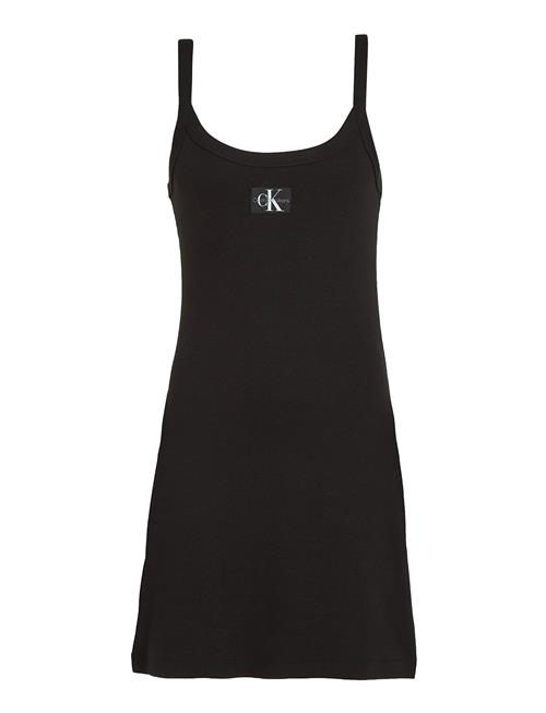 Calvin Klein Jeans Woven Label Rib Tank Dress Calvin Klein Jeans Black