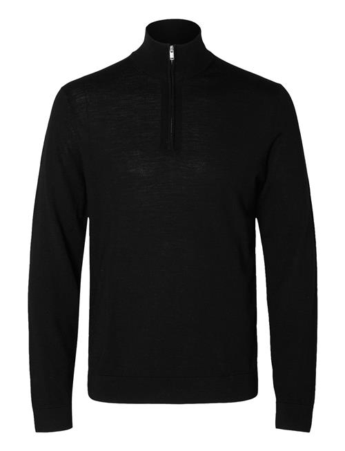 Selected Homme Slhtray Ls Knit Merino Half Zip Noos Selected Homme Black