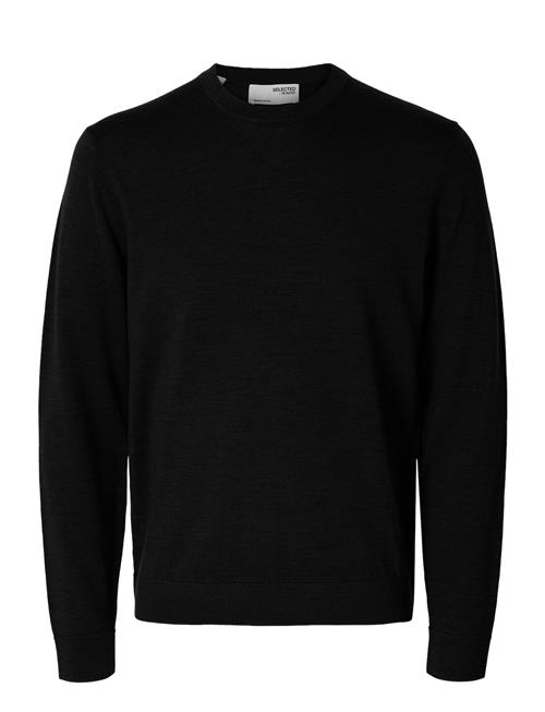 Se Selected Homme Slhtray Ls Knit Merino Crew Neck Noos Selected Homme Black ved Booztlet