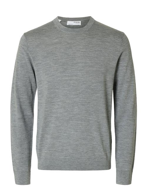 Se Selected Homme Slhtray Ls Knit Merino Crew Neck Noos Selected Homme Grey ved Booztlet