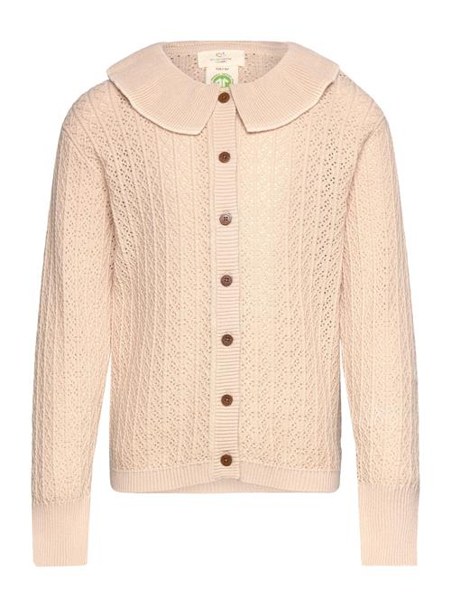 Copenhagen Colors Pointelle Knitted Cable Cardigan W. Collar Copenhagen Colors Beige