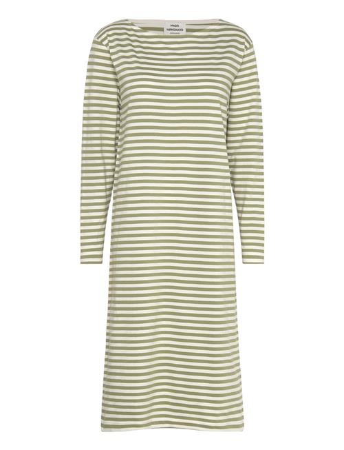 Mads Nørgaard Soft Single Stripe Sille Dress Mads Nørgaard Green