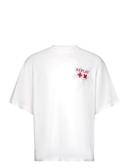 Se Replay T-Shirt Over Core Replay White ved Booztlet