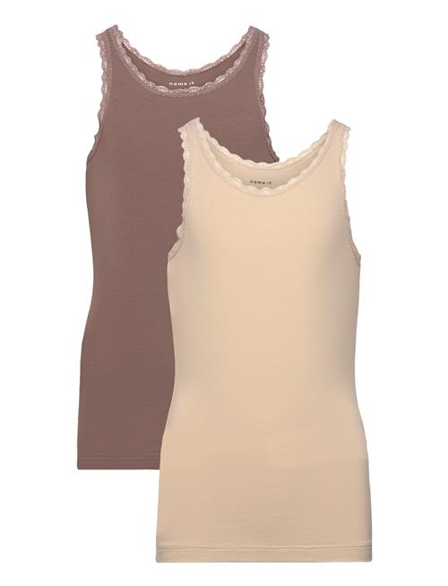 Se name it Nkftank Top 2P Peyote Lace Noos Name It Beige ved Booztlet