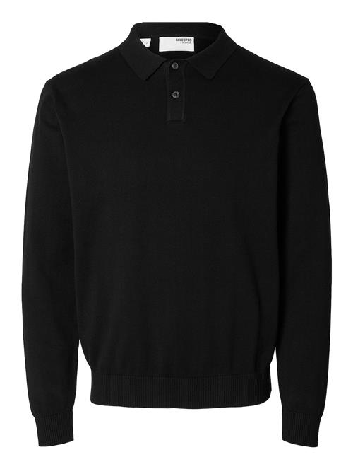 Se Selected Homme Slhreg-Kris Knit Ls Polo Selected Homme Black ved Booztlet