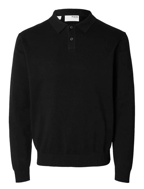 Slhreg-Kris Knit Ls Polo Selected Black