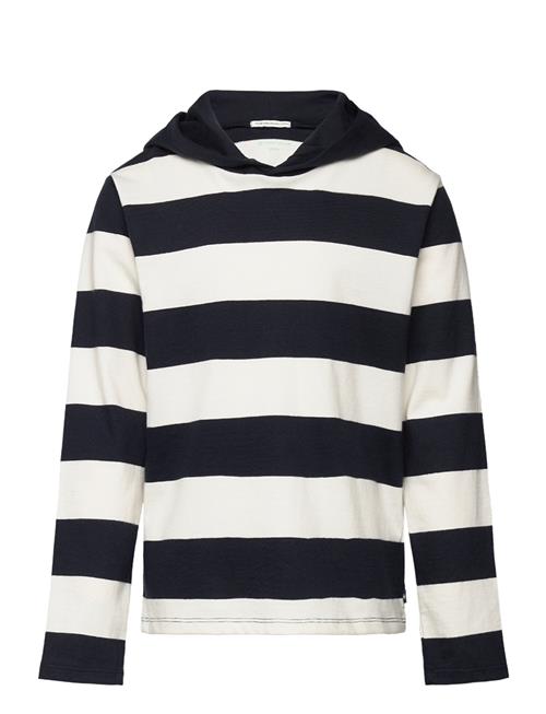 Se Tom Tailor Striped Hooded Longsleeve Tom Tailor Navy ved Booztlet