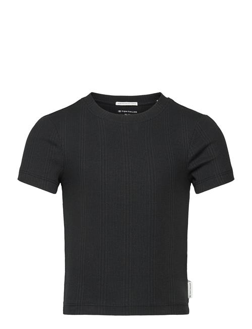 Se Tom Tailor Cropped Rib T-Shirt Tom Tailor Black ved Booztlet