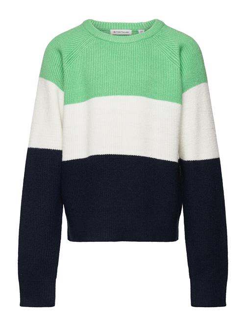 Se Tom Tailor Striped Knit Pullover Tom Tailor Green ved Booztlet