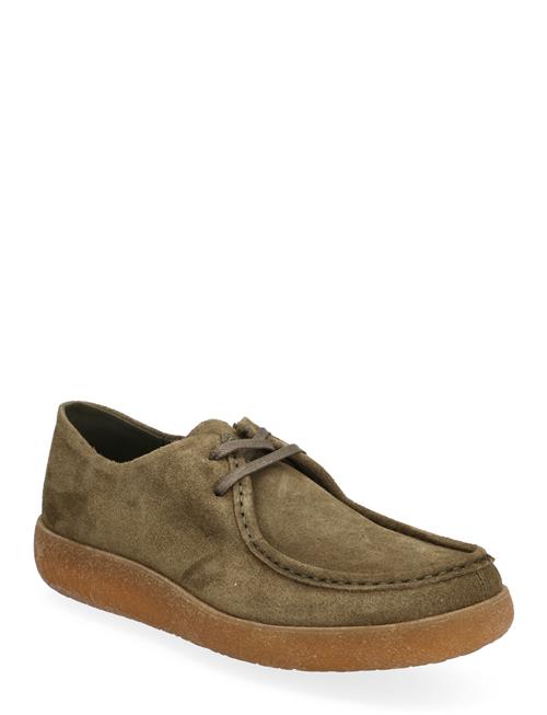 Biaasher Moc Toe Lace Up Shoe Suede Bianco Khaki