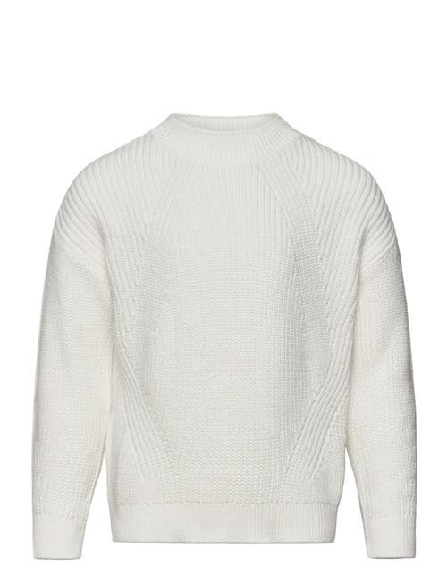 Mango Ribbed Knit Sweater Mango White