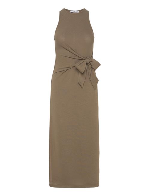 Bow Knitted Dress Mango Khaki