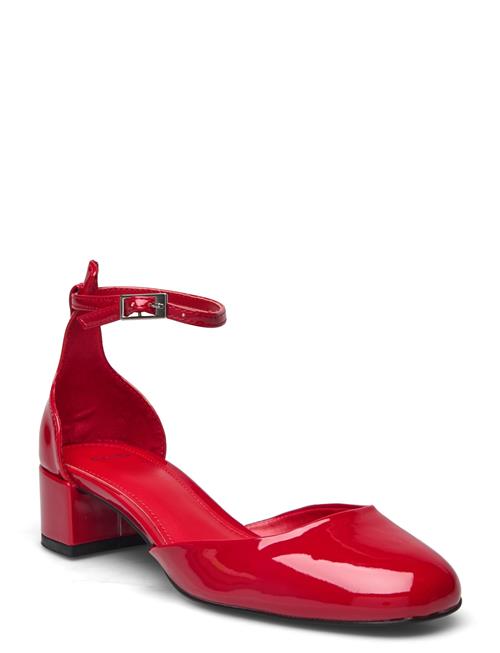 Se Mango Patent Leather-Effect Heeled Shoes Mango Red ved Booztlet