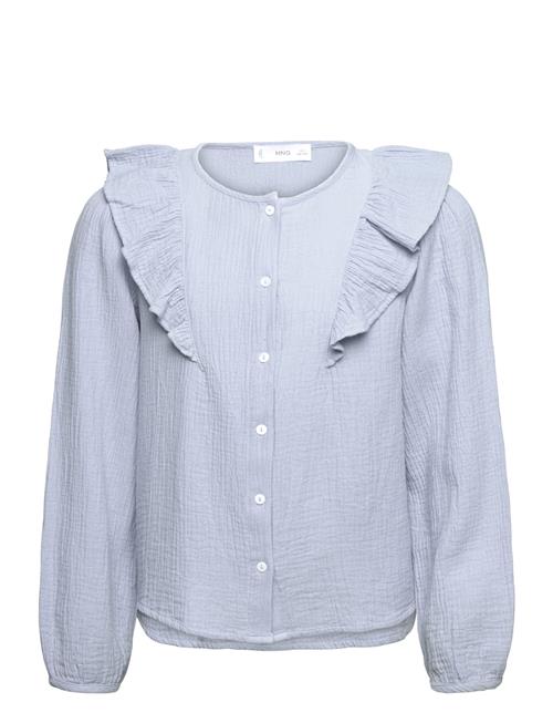 Mango Cheesecloth Cotton Blouse Mango Blue