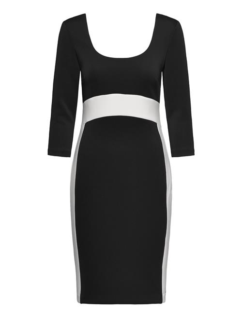 Neoprene Scuba Scoop Neck Dress Calvin Klein Black