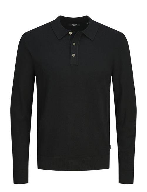 Se Jack & Jones Jprblawilliam Knit Polo Ls Jack & J S Black ved Booztlet