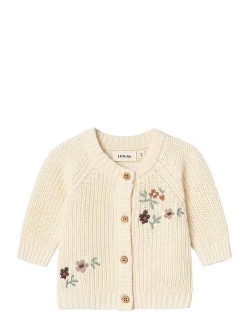 Se Lil'Atelier Nbfemlen Emb Ls Knit Card Lil Lil'Atelier Cream ved Booztlet