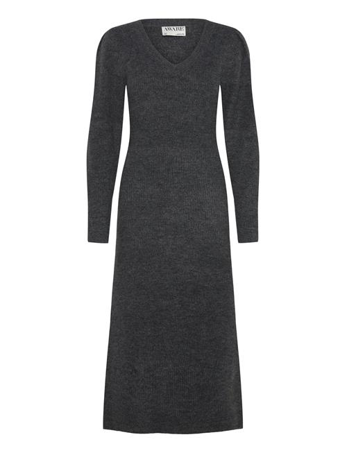 Vero Moda Vmangalina Ls V-Neck 7/8 Knit Dress Vma Vero Moda Grey