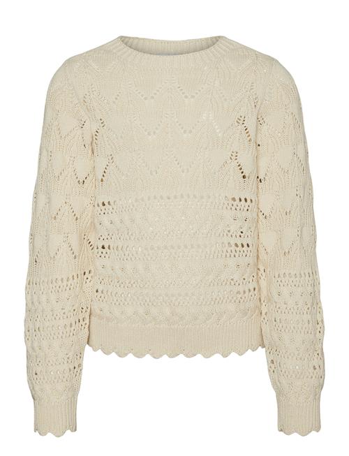 Se Vero Moda Girl Vmlua Ls Boatneck Pullover Girl Vero Moda Girl Cream ved Booztlet