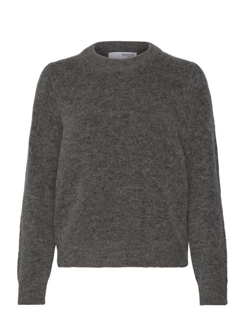 Selected Femme Slfsia Ras Ls Knit O-Neck Noos Selected Femme Grey