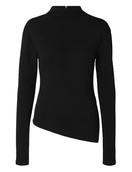 Slfganna Ls T-Neck Top Selected Black