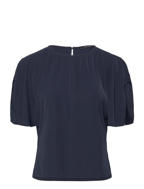 French Connection Carmen Crepe Flare Sleeve Top French Connection Navy