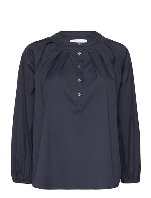 Se Naja Lauf Patricia Blouse Fancy Poplin Naja Lauf Navy ved Booztlet