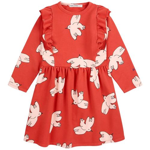 Se Bobo Choses Freedom Bird Mønstret Kjole Rød | Rød | 4-5 years ved Babyshop