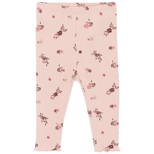 Minymo AOP Rib Leggings Sepia Rose | Lyserød | 56 cm