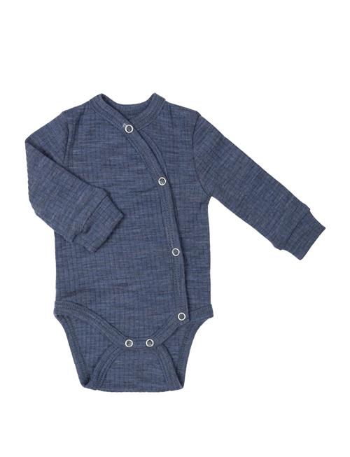 Se Smallstuff Wrap Body, Merino Wool, Denim Melange Drop Needle Smallstuff Navy ved Booztlet