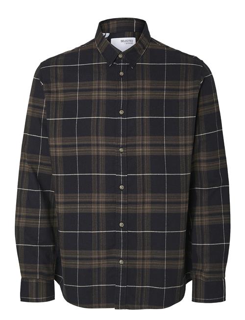 Slhslimowen-Flannel Shirt Ls Noos Selected Black