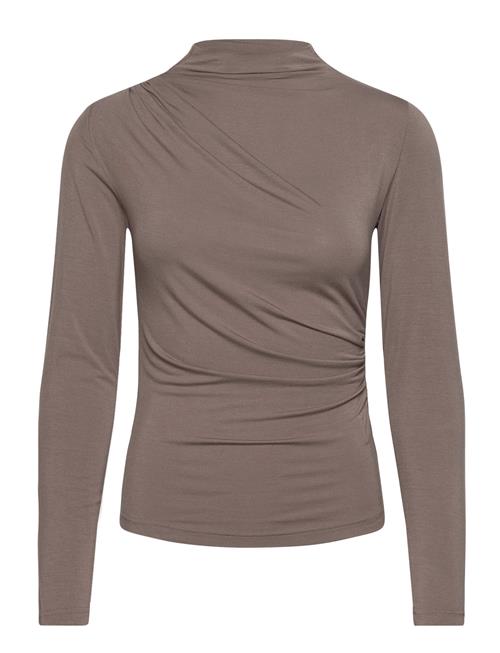 Se Rosemunde Long Sleeve Turtle Neck T-Shirt Rosemunde Brown ved Booztlet