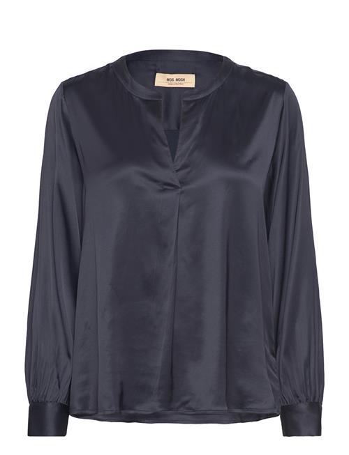 Se MOS MOSH Mmenfa Satin Blouse MOS MOSH Navy ved Booztlet