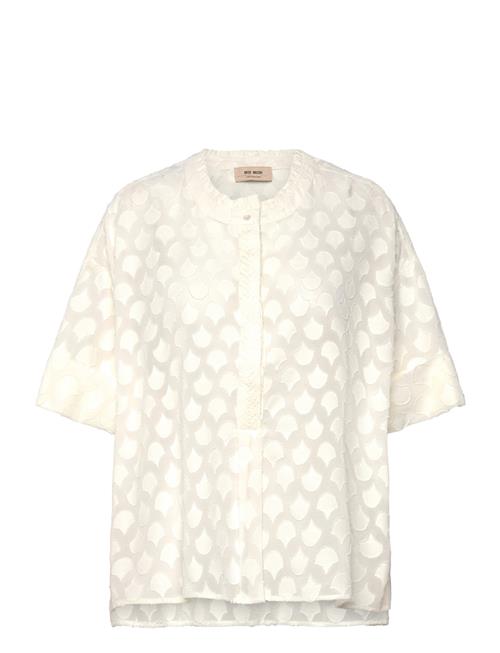 MOS MOSH Mmtoba Jacquard Voile Blouse MOS MOSH Cream