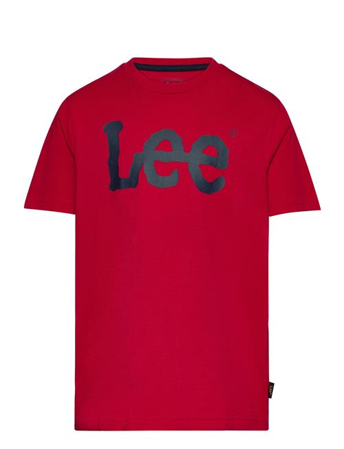 Se Lee Jeans Wobbly Graphic T-Shirt Lee Jeans Red ved Booztlet