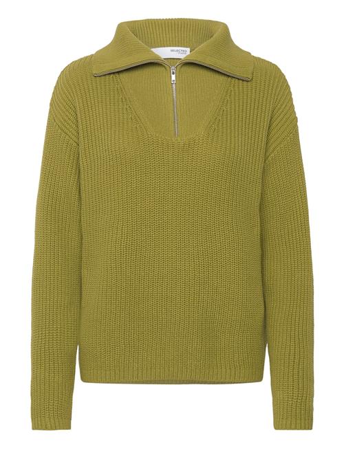 Selected Femme Slfbloomie Ls Knit Half Zip Noos Selected Femme Green