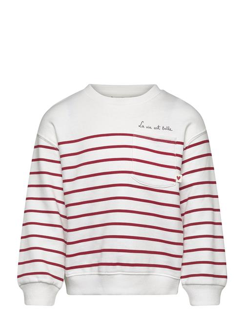 Mango Striped Cotton-Blend Sweatshirt Mango White