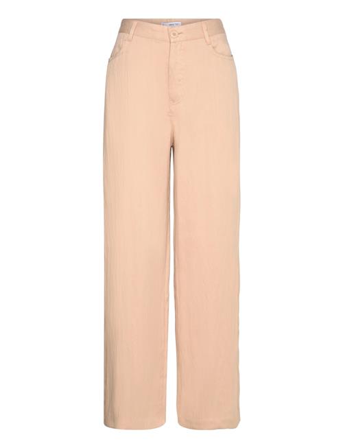 Se Mango Flowy Straight-Fit Trousers Mango Beige ved Booztlet