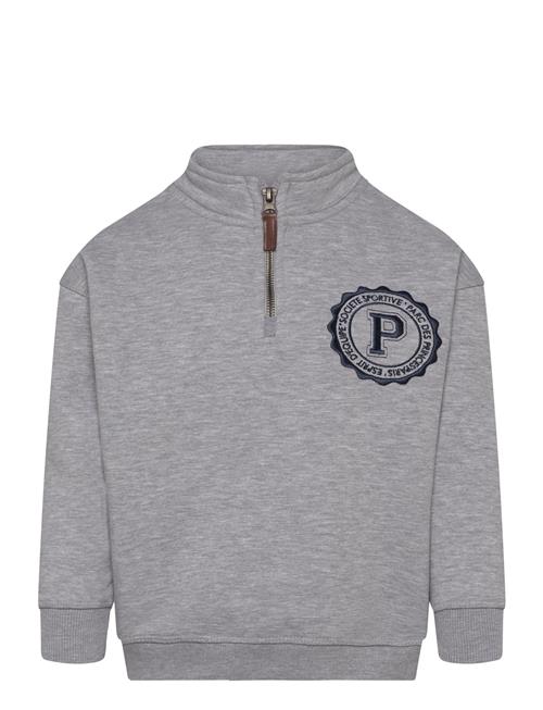 Embroidered Detail Cotton Sweatshirt Mango Grey