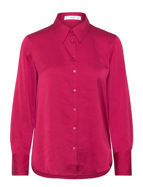 Mango Satin Finish Flowy Shirt Mango Pink